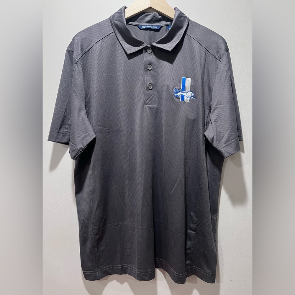 Men's Detroit Lions Cutter & Buck Throwback Logo Forge‎ Heathered Stretch Polo